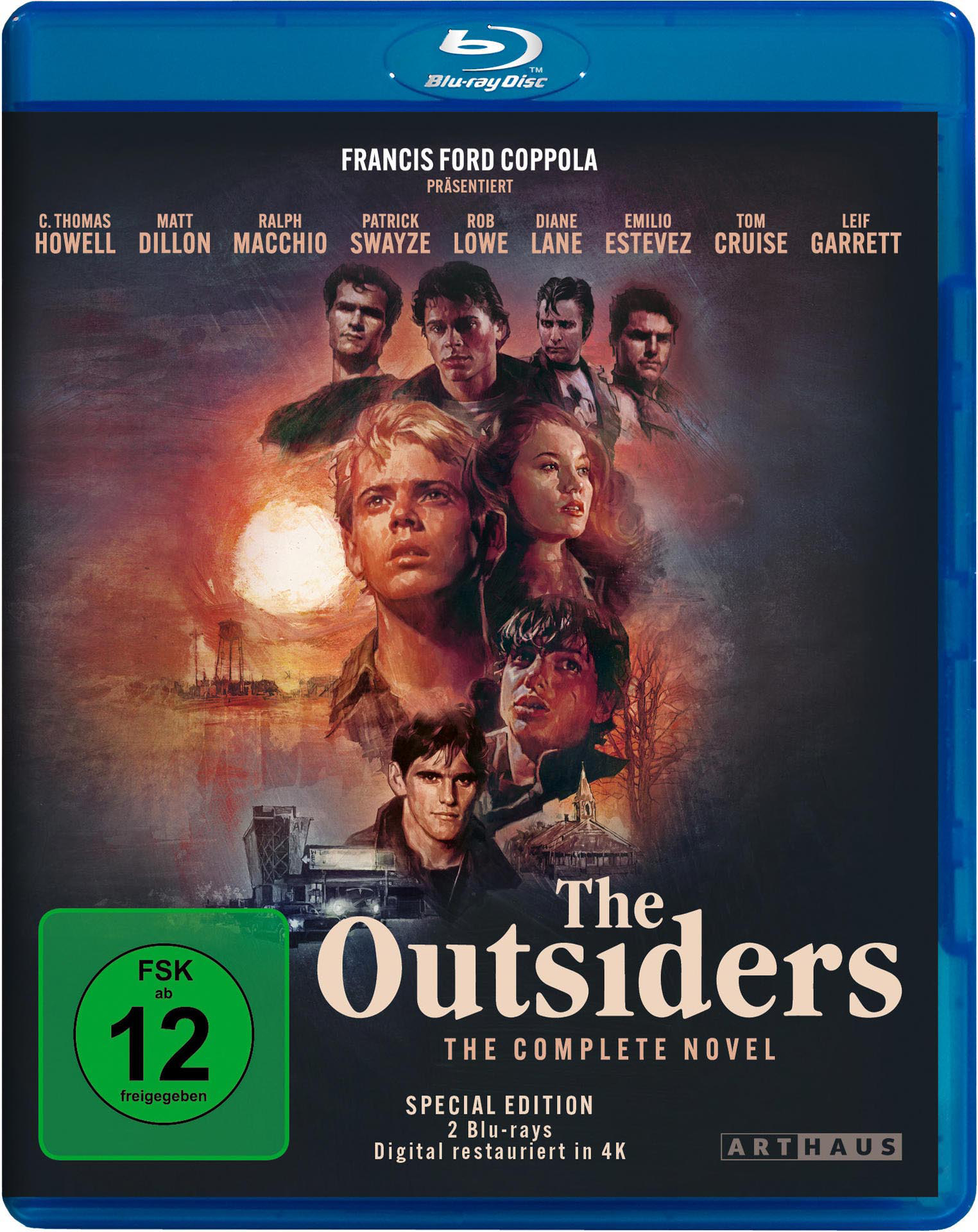 Blu-ray-Cover. Gruppe junger Leute. Text: The Outsiders, Francis Ford Coppola.
