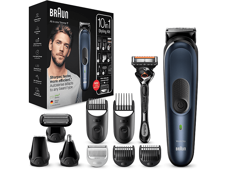 BRAUN MGK 7330 Multi-Grooming-Kit 7 und Deep MediaMarkt online kaufen Haarschneider, Akkubetrieb Blue, Barttrimmer 