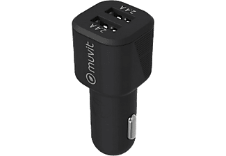 para coche | Muvit MCDCC0007, 2 USB, Universal, Negro