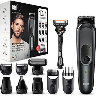 BRAUN Multi-Grooming-Kit 7 MGK7321, 10-in-1-Barttrimmer und Haarschneider, Slate Grey Barttrimmer und Haarschneider, Slate Grey, Akkubetrieb