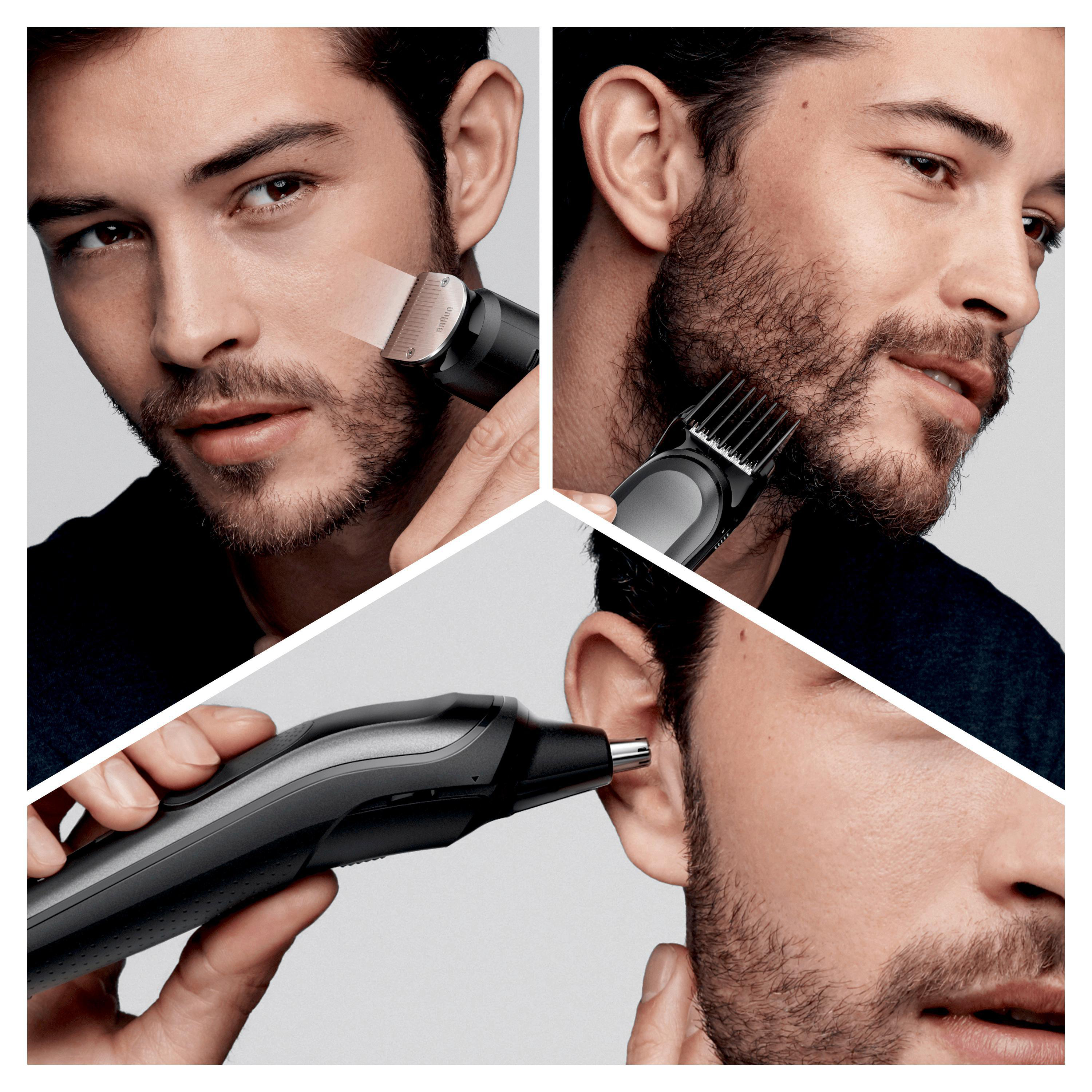 BRAUN Multi-Grooming-Kit 7 MGK7321, 10-in-1-Barttrimmer und Haarschneider, Slate Grey Barttrimmer und Haarschneider, Slate Grey, Akkubetrieb