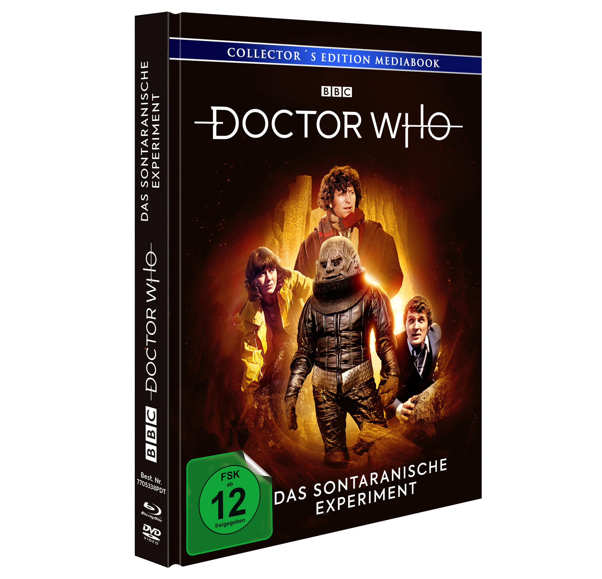 Doctor Who: Das Sontaranische Experiment DVD-Hülle. Vier Figuren auf dem Cover.