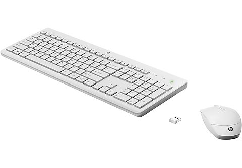 Pack Teclado + Ratón - HP Combo de teclado y ratón inalámbricos HP 230, Inalámbrico, Bluetooth, Blanco