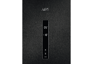AEG RCB732E5MB Kühlgefrierkombination (E, 250 kWh, 1860 mm hoch, Black Stainless Steel/Dunkelgrau)