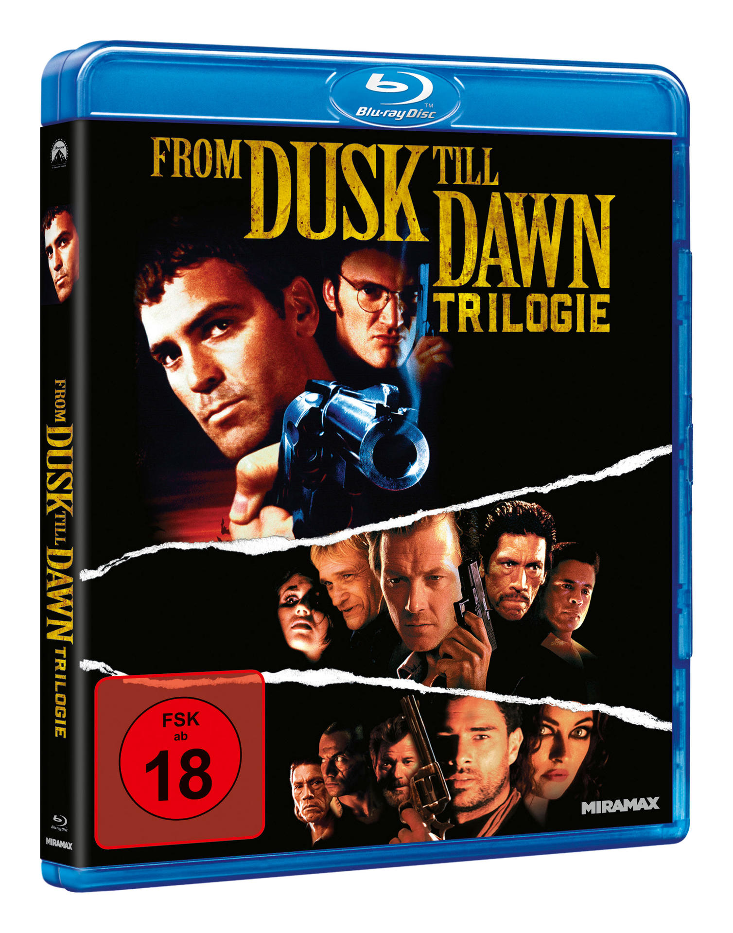 Die Hülle einer blauen Blu-ray-Disc-Hülle mit Filmtitel und Gesichtern der Schauspieler.