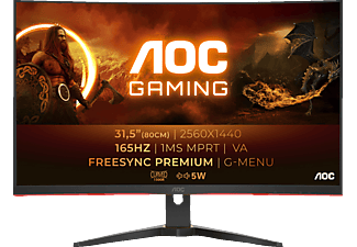 AOC CQ32G2SE/BK Curved 32 Zoll QHD Gaming Monitor (1 ms Reaktionszeit, 165 Hz)