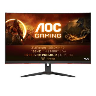 AOC CQ32G2SE/BK Curved 32 Zoll QHD Gaming Monitor (1 ms Reaktionszeit, 165 Hz)