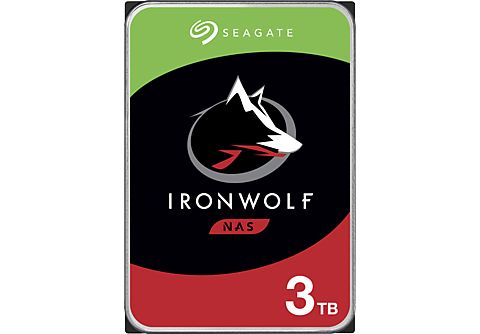 SEAGATE 3TB Festplatte IronWolf NAS HDD +Rescue, 180 TB/Jahr WRL, 3.5 Zoll, Bis 202 MB/s, 256MB Cache