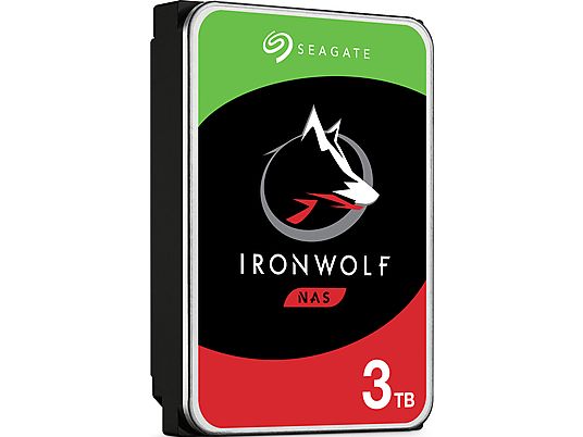 SEAGATE IronWolf NAS - Disque dur (HDD, 3 To, argent/noir)