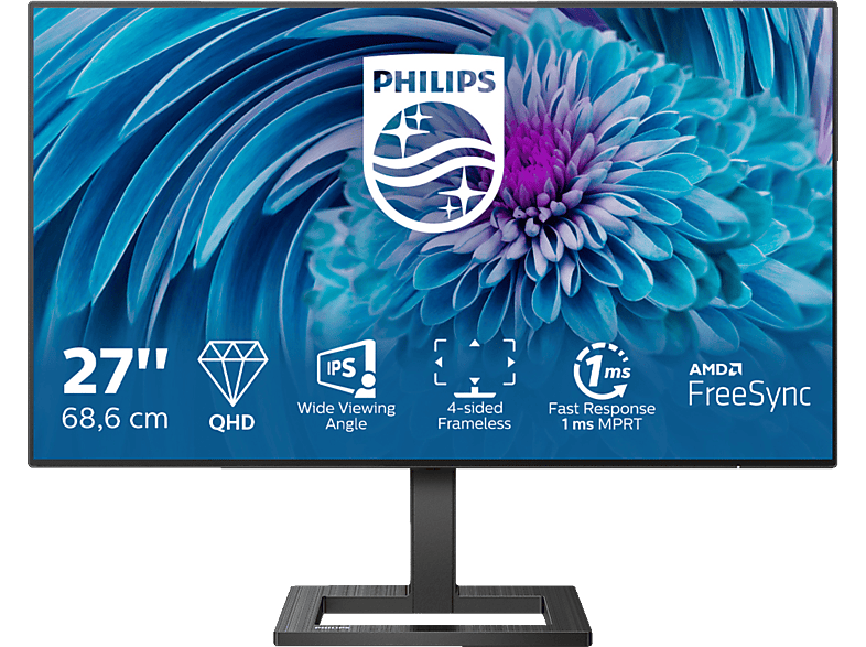 PHILIPS 275E2FAE 27 Zoll QHD Monitor (1 ms Reaktionszeit, 75 Hz)