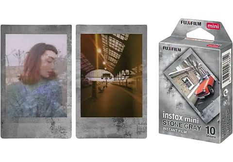 Papel fotográfico - Fujifilm Instax mini Stone Gray, Para Instax Mini, 10 películas instantáneas, Gris