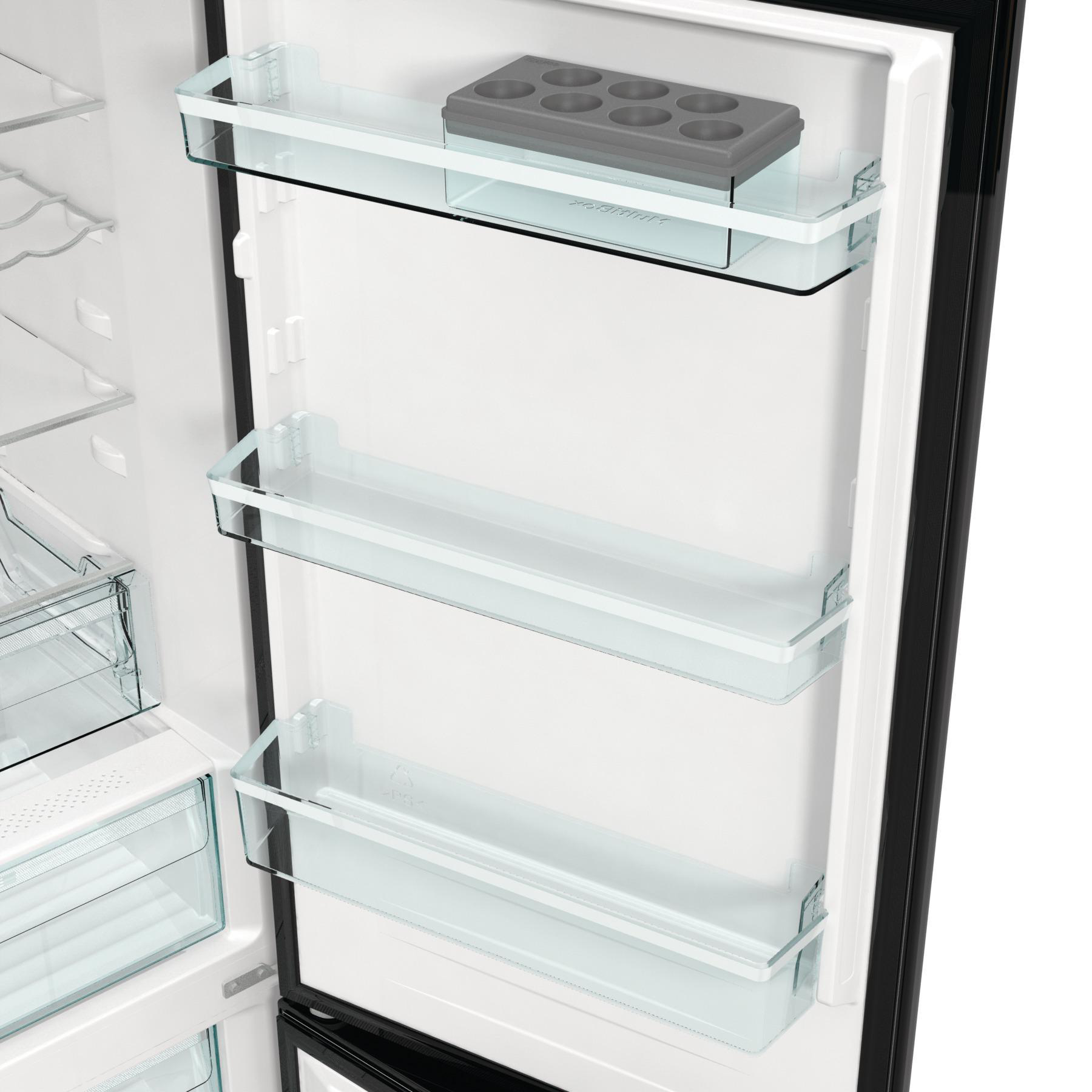 GORENJE ONRK619DBK Gorenje Retro Collection Kühlgefrierkombination (D, 300 l, 1940 mm hoch, Tiefschwarz)