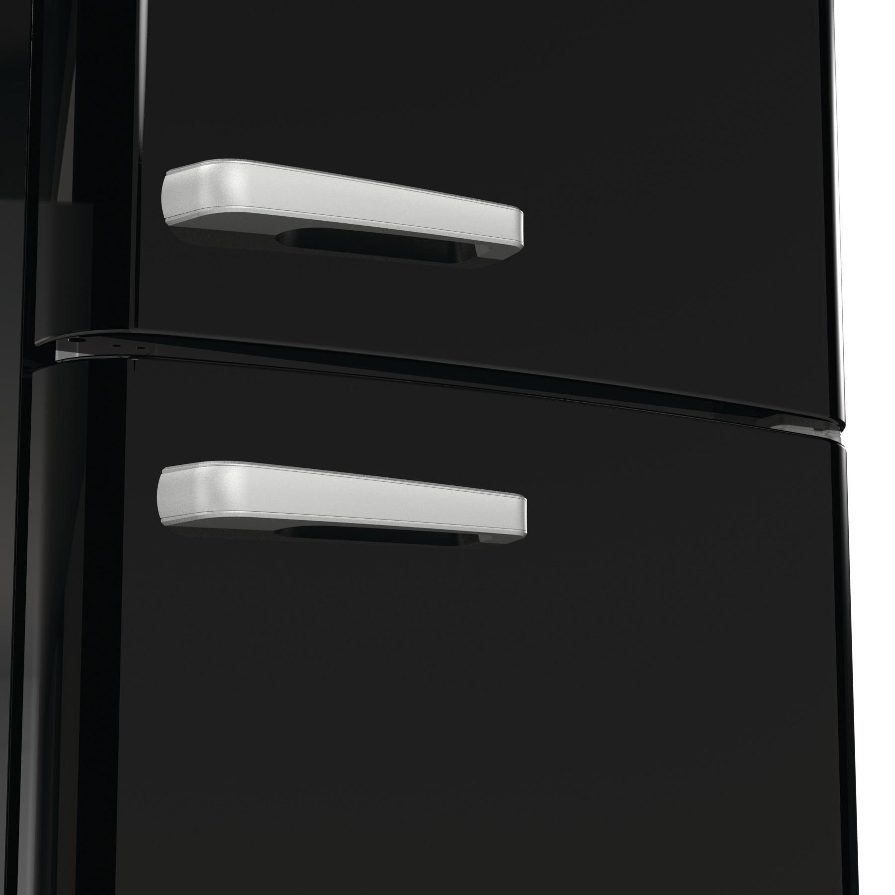 GORENJE ONRK619DBK Gorenje Retro Collection Kühlgefrierkombination (D, 300 l, 1940 mm hoch, Tiefschwarz)