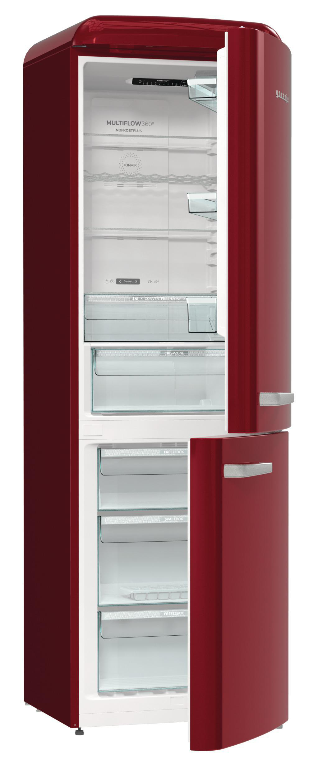 GORENJE ONRK619DR Gorenje Retro Collection Kühlgefrierkombination (D, 300 l, 1940 mm hoch, Bordo)