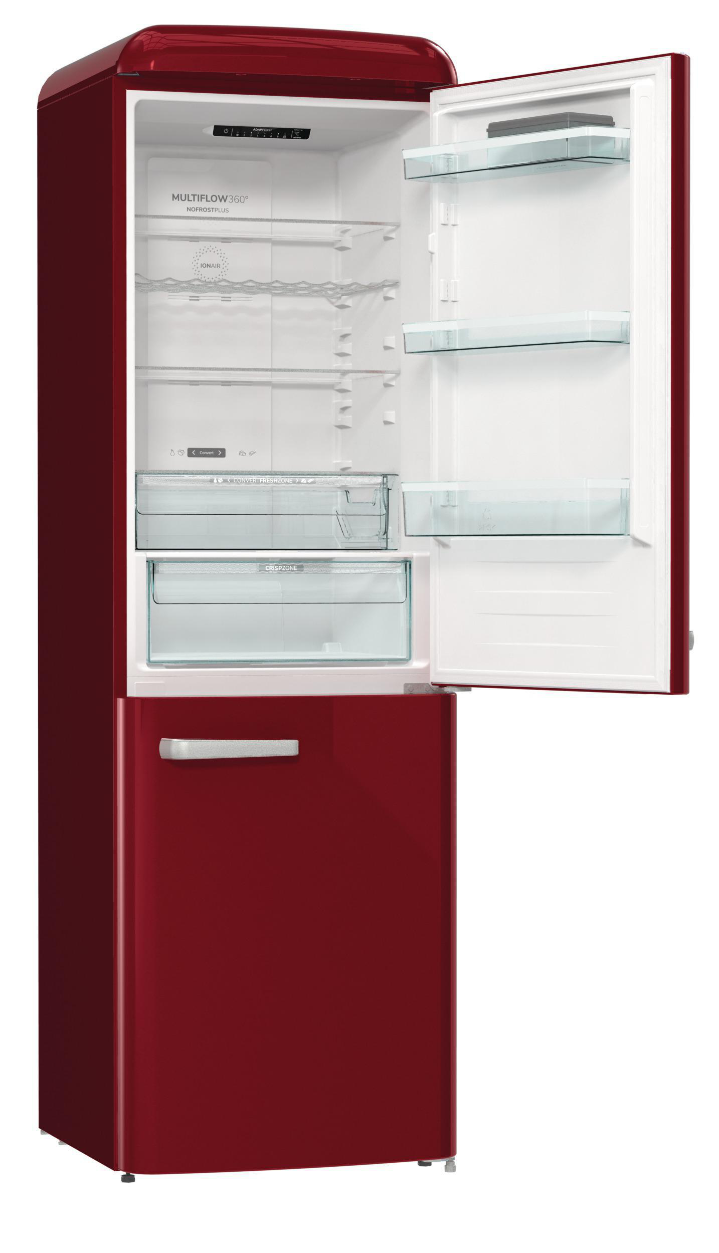 GORENJE ONRK619DR Gorenje Retro Collection Kühlgefrierkombination (D, 300 l, 1940 mm hoch, Bordo)