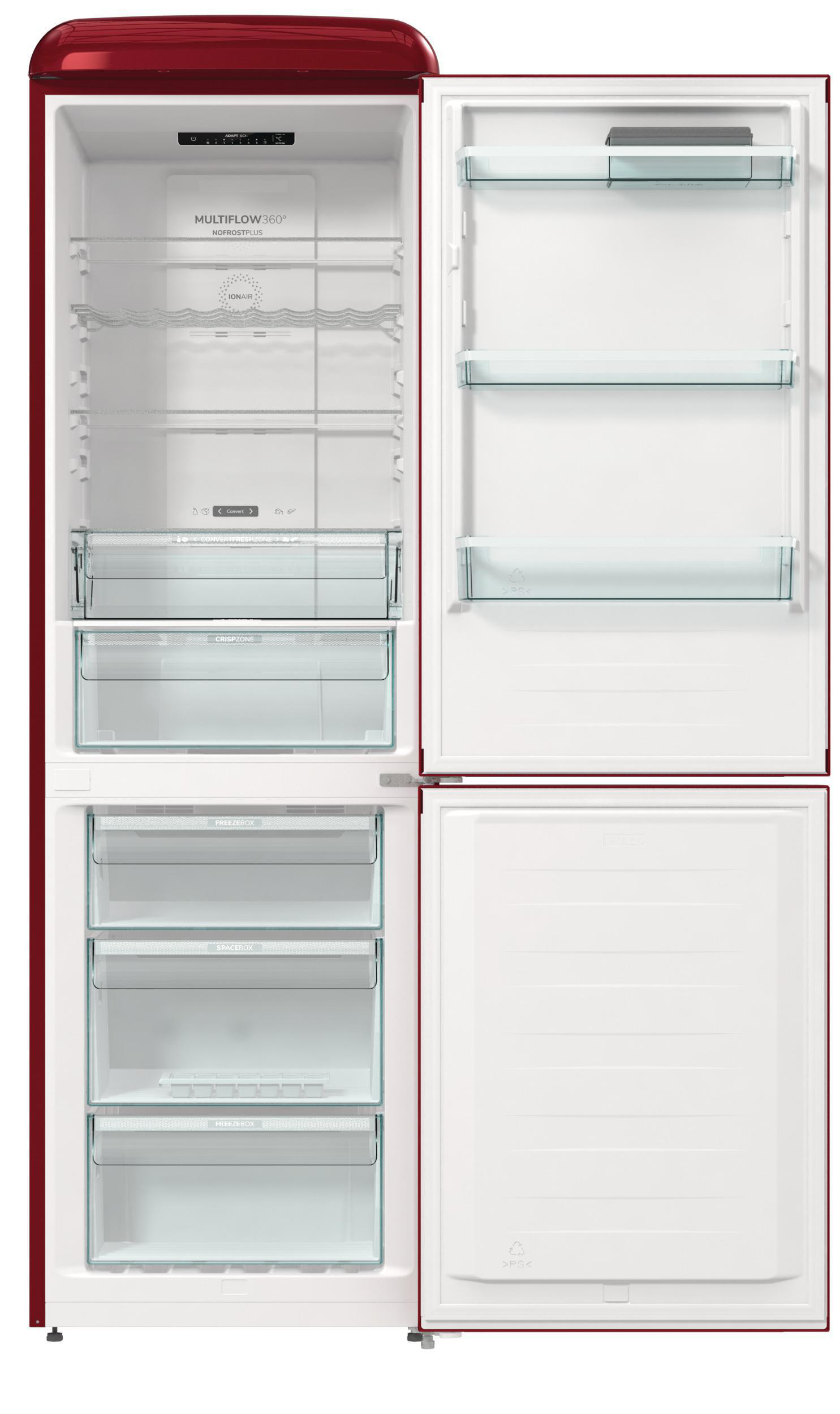 GORENJE ONRK619DR Gorenje Retro Collection Kühlgefrierkombination (D, 300 l, 1940 mm hoch, Bordo)