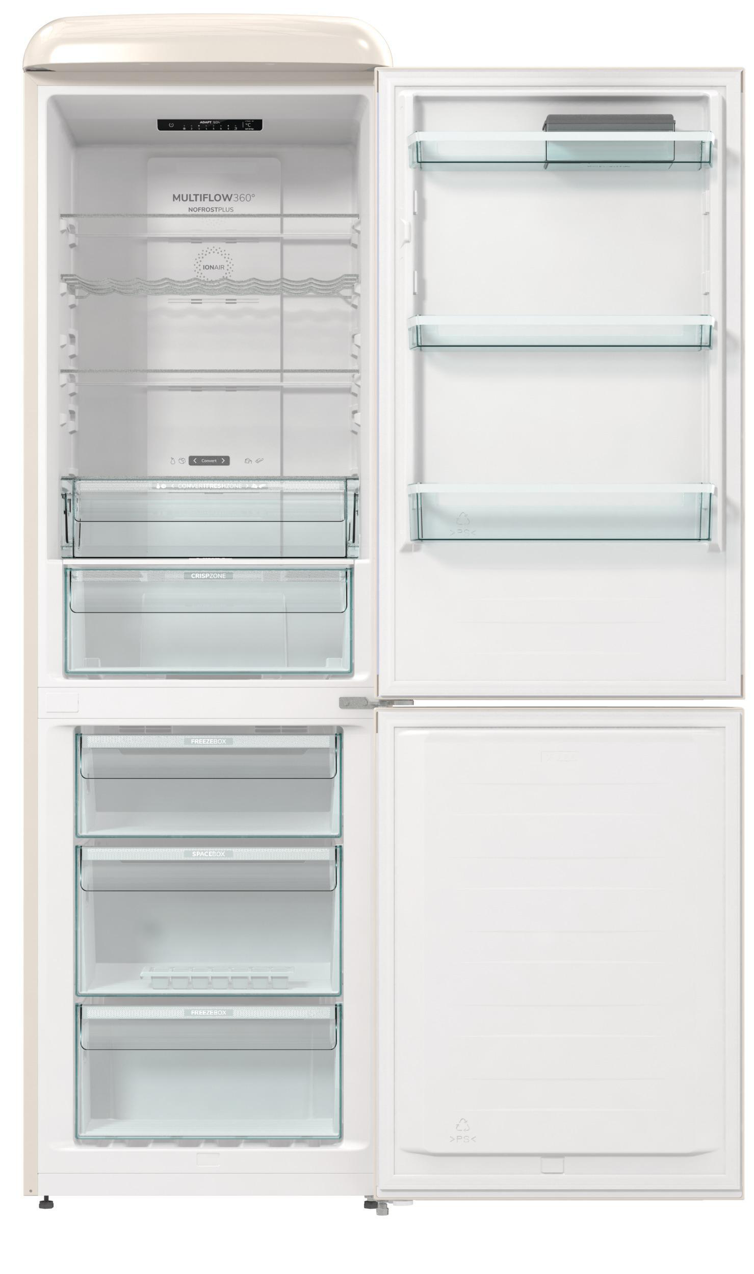 GORENJE ONRK619DC Gorenje Retro Collection Kühl- / Gefrierkombination (D, 300 l, 1940 mm hoch, Creme)