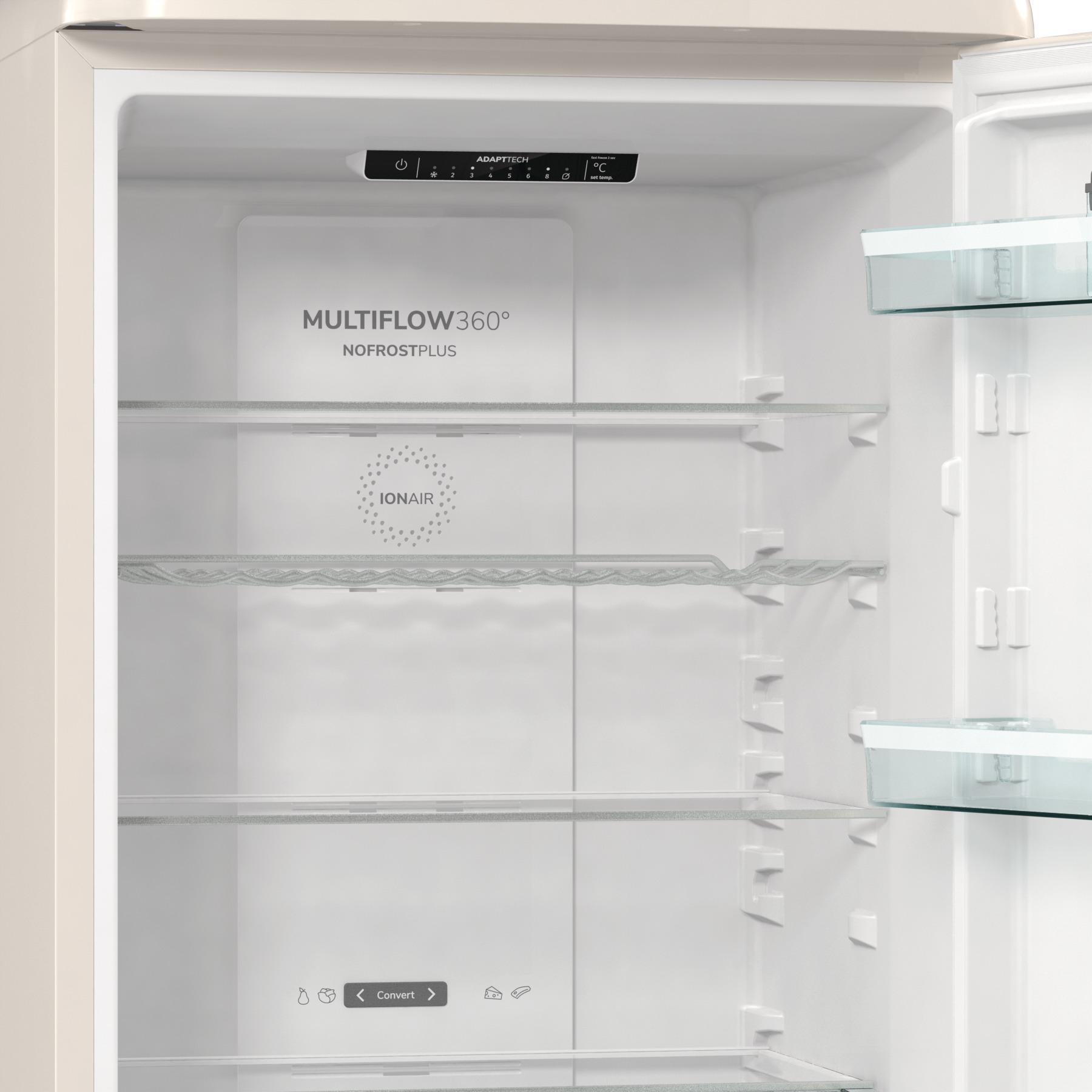 GORENJE ONRK619DC Gorenje Retro Collection Kühl- / Gefrierkombination (D, 300 l, 1940 mm hoch, Creme)