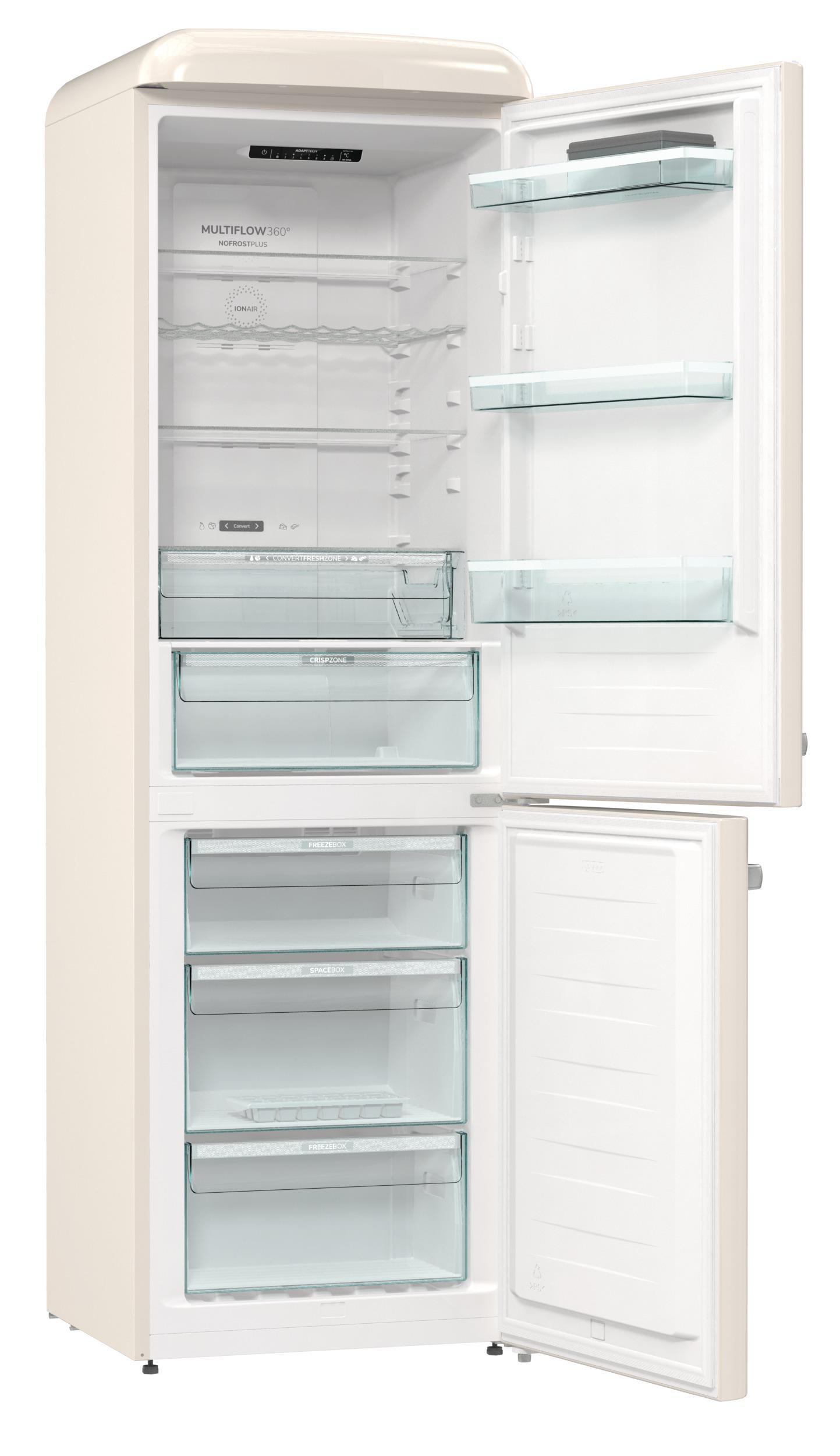 GORENJE ONRK619DC Gorenje Retro Collection Kühl- / Gefrierkombination (D, 300 l, 1940 mm hoch, Creme)