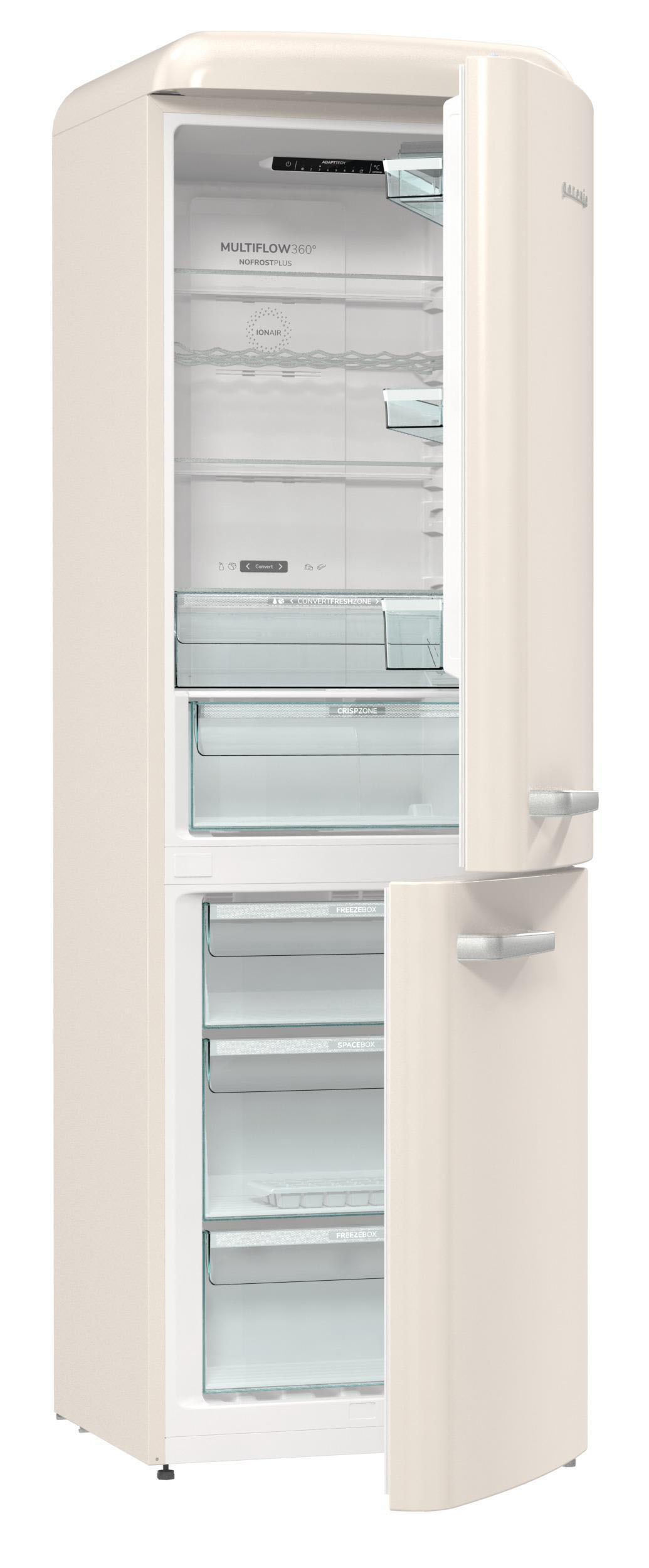 GORENJE ONRK619DC Gorenje Retro Collection Kühl- / Gefrierkombination (D, 300 l, 1940 mm hoch, Creme)