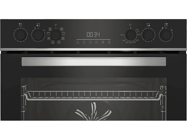 BEKO BBUM13329XS, Einbauherdset (Glaskeramikkochfeld, A, 72 l)