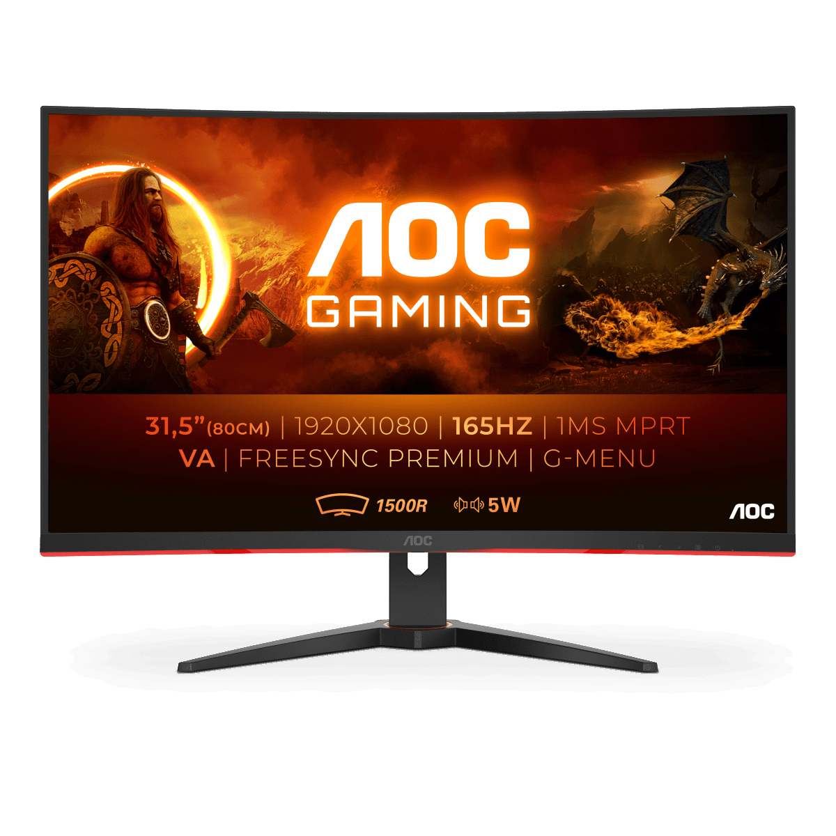 AOC C32G2AE/BK 31,5 Zoll  Full-HD  Gaming Monitor  1 ms Reaktionszeit  