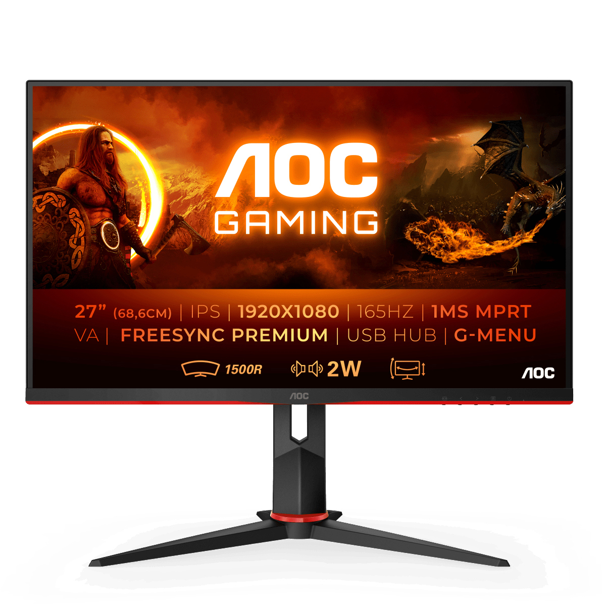 AOC C27G2U 27 Zoll  Full-HD  Gaming Monitor  1 ms Reaktionszeit  