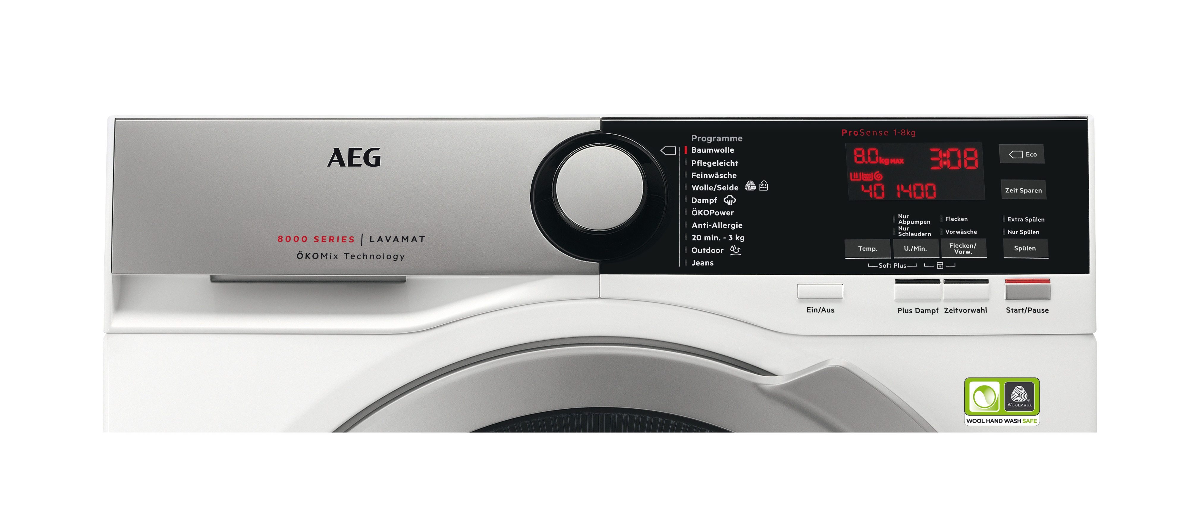 AEG L8FE74485 Serie 8000 mit ÖkoMix Vormisch-Technologie Waschmaschine (8,0 kg, 1351 U/Min., B)