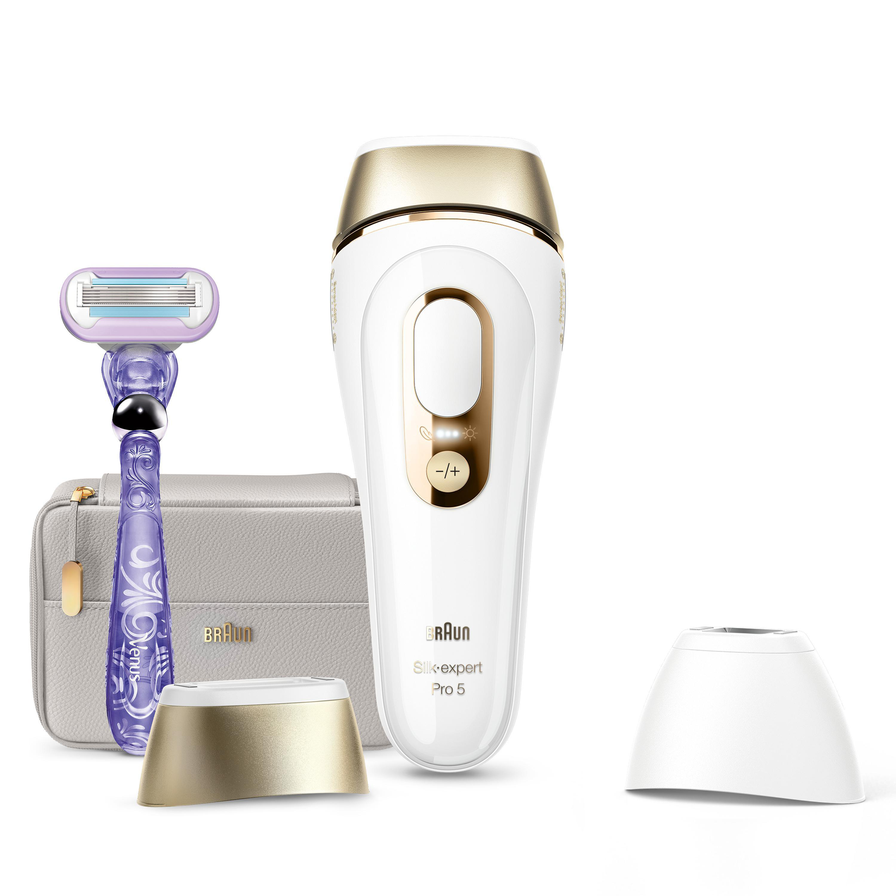 BRAUN Silk-Expert Pro 5 PL5157 IPL-Haarentfernungsgerät (Weiß, mit 2 Aufätze, Netzbetrieb)