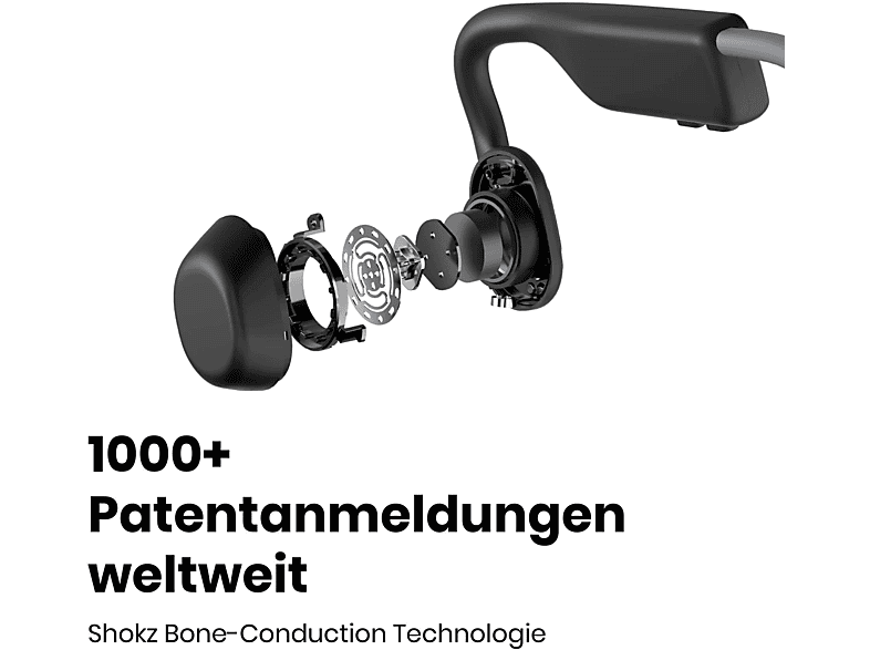 Thumbnail - SHOKZ OpenMove, Open-ear Kopfhörer Bluetooth Grau