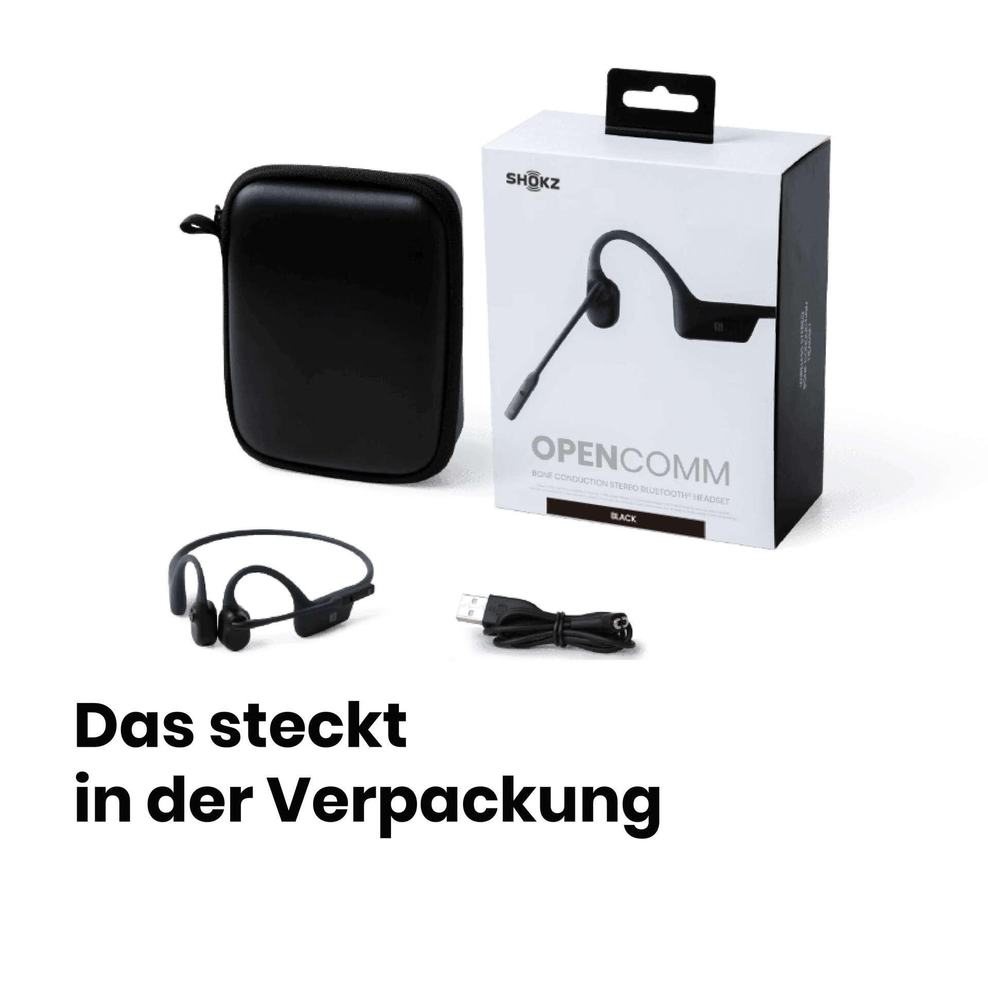 SHOKZ OpenComm, Open-ear Kopfhörer Bluetooth Schwarz