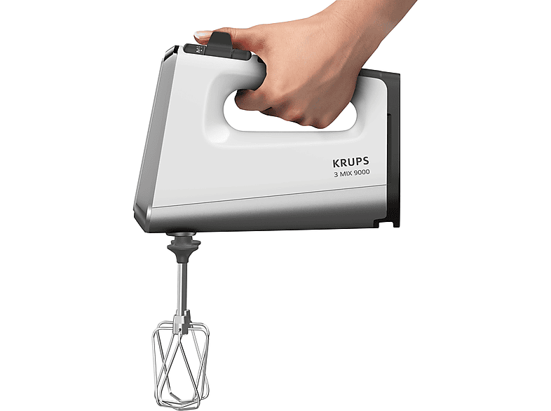 Krups Handmixer 3, Mix 9000, 750 W, inkl. Schneebesen, Knethaken, Pürierstab-Aufsatz, Messbecher, GN9121, Handrührgerät, Handmixgerät