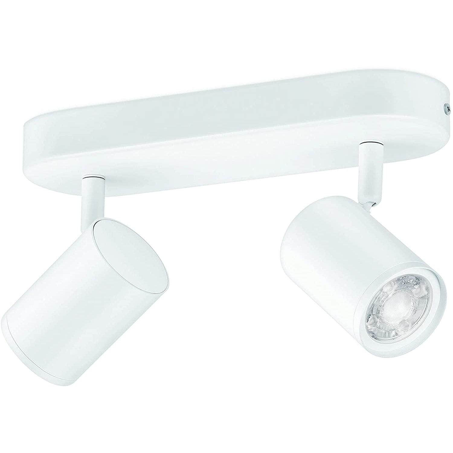 Lámpara - WiZ Imageo Spots 2, Inteligente, Luz blanca fría/ cálida, WiFi, Bluetooth, 2 bombillas, Blanco
