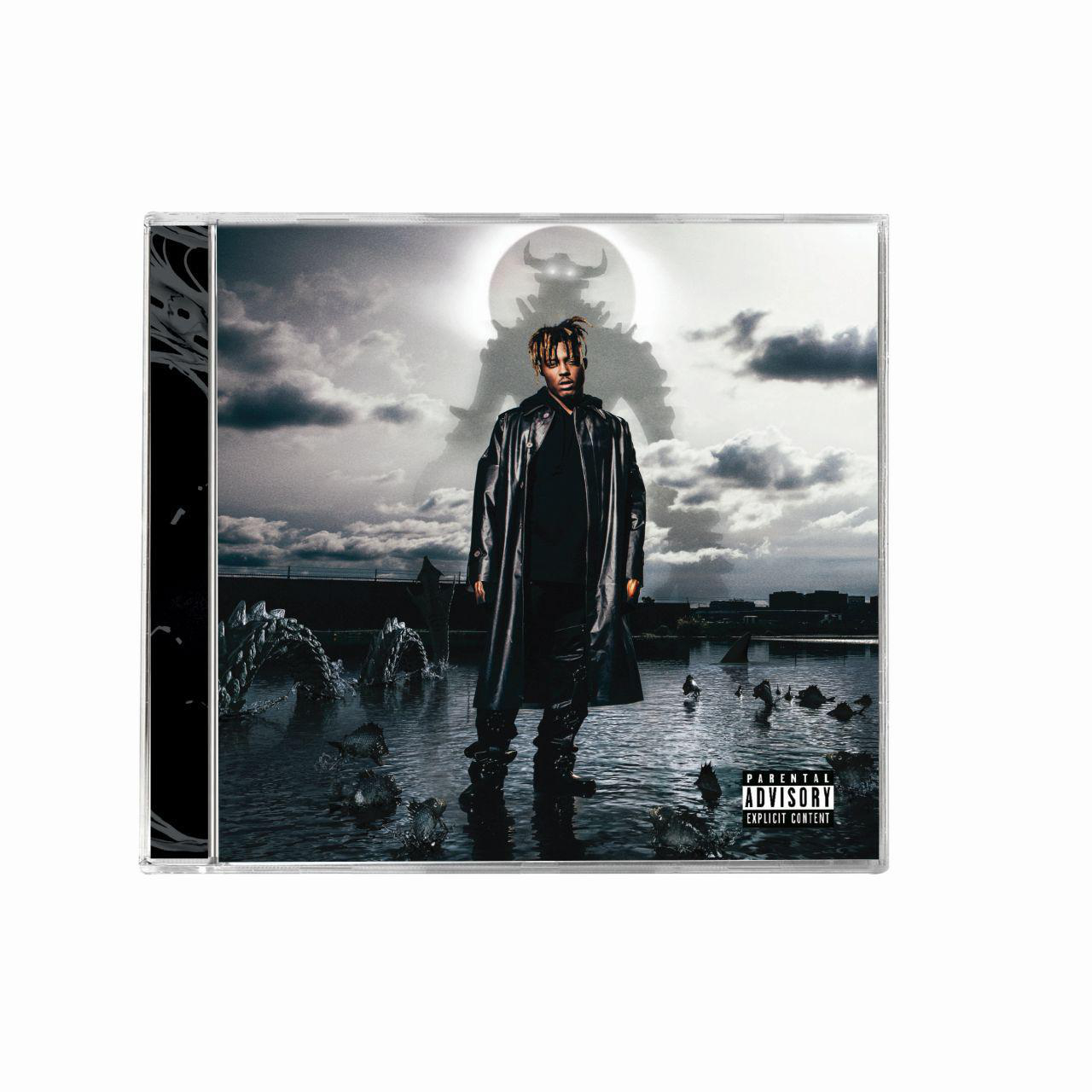 Albumcover mit einem Mann in schwarzem Mantel und einem Mond. Wasser und Stadt im Hintergrund.