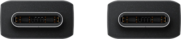 Two black USB-C connectors are shown against a white background.