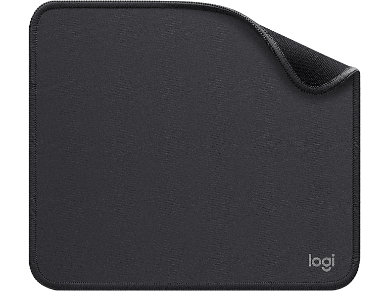 Alfombrilla ratón - Logitech Mouse Pad Studio Series, Base de goma antideslizante, Material resistente, Negro