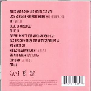 Albumcover mit Titelliste. Text auf Deutsch. Enthält Künstler- und Albumname.