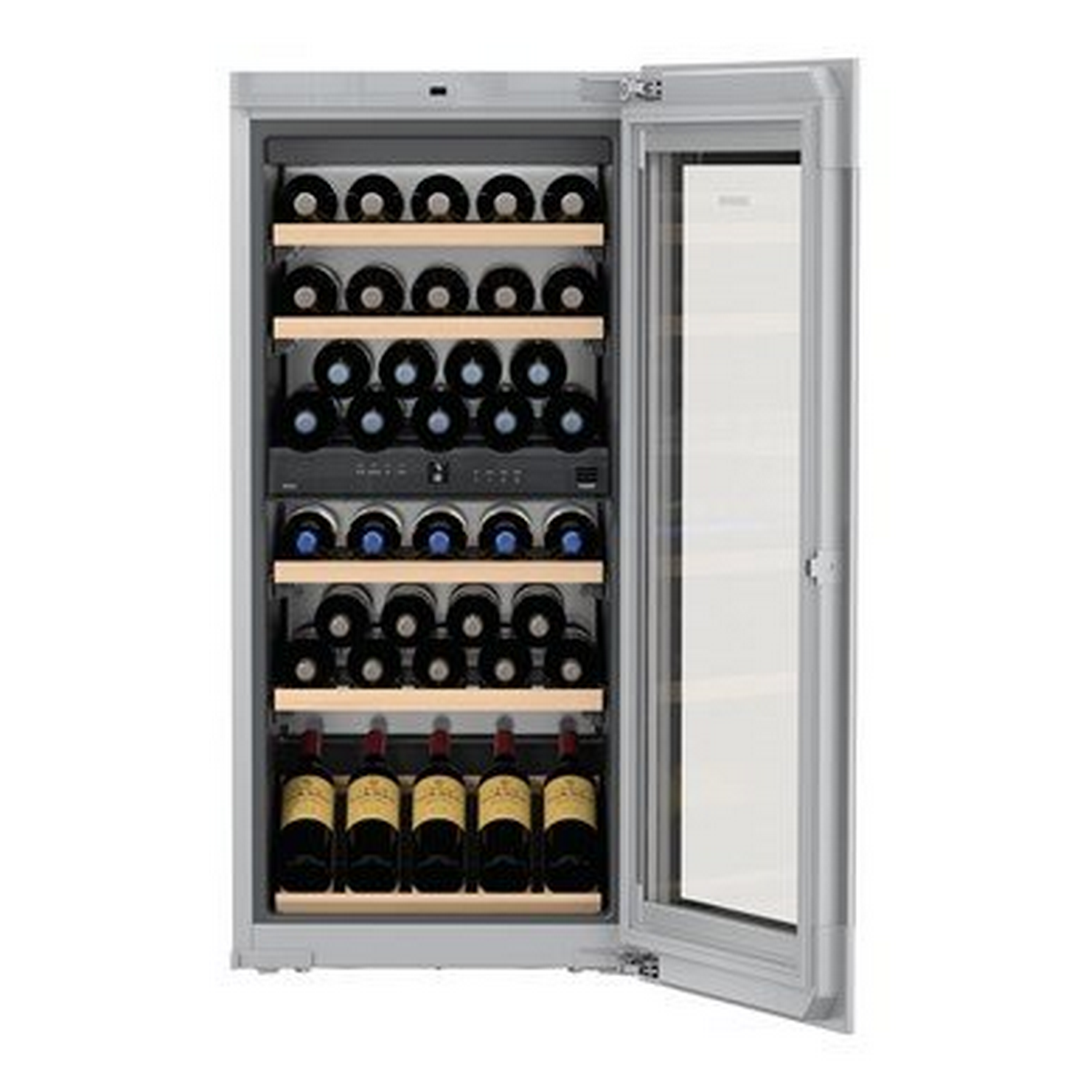 Vinoteca - Liebherr EWTgb 2383, Enfriamiento por circulación de aire, 51 botellas, 169 l, 31 dB, Cristal Negro