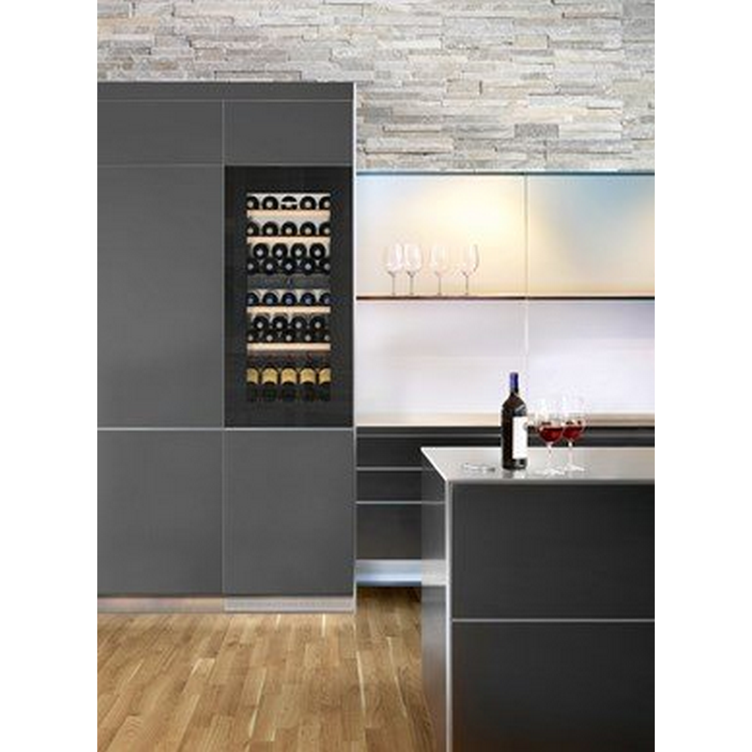 Vinoteca - Liebherr EWTgb 2383, Enfriamiento por circulación de aire, 51 botellas, 169 l, 31 dB, Cristal Negro