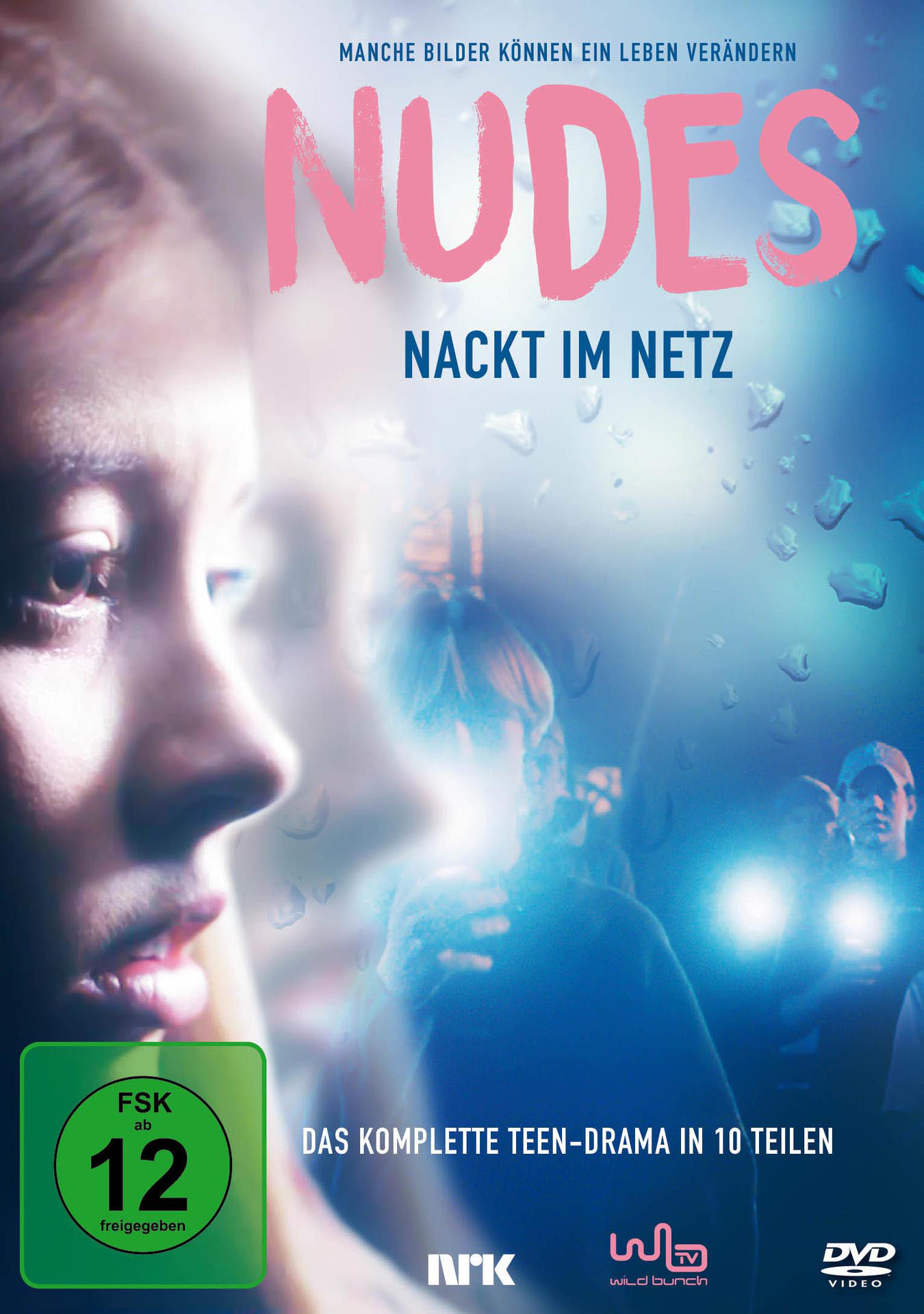 DVD-Cover, ein Mädchengesicht und ein verschwommener Hintergrund mit Wassertropfen.