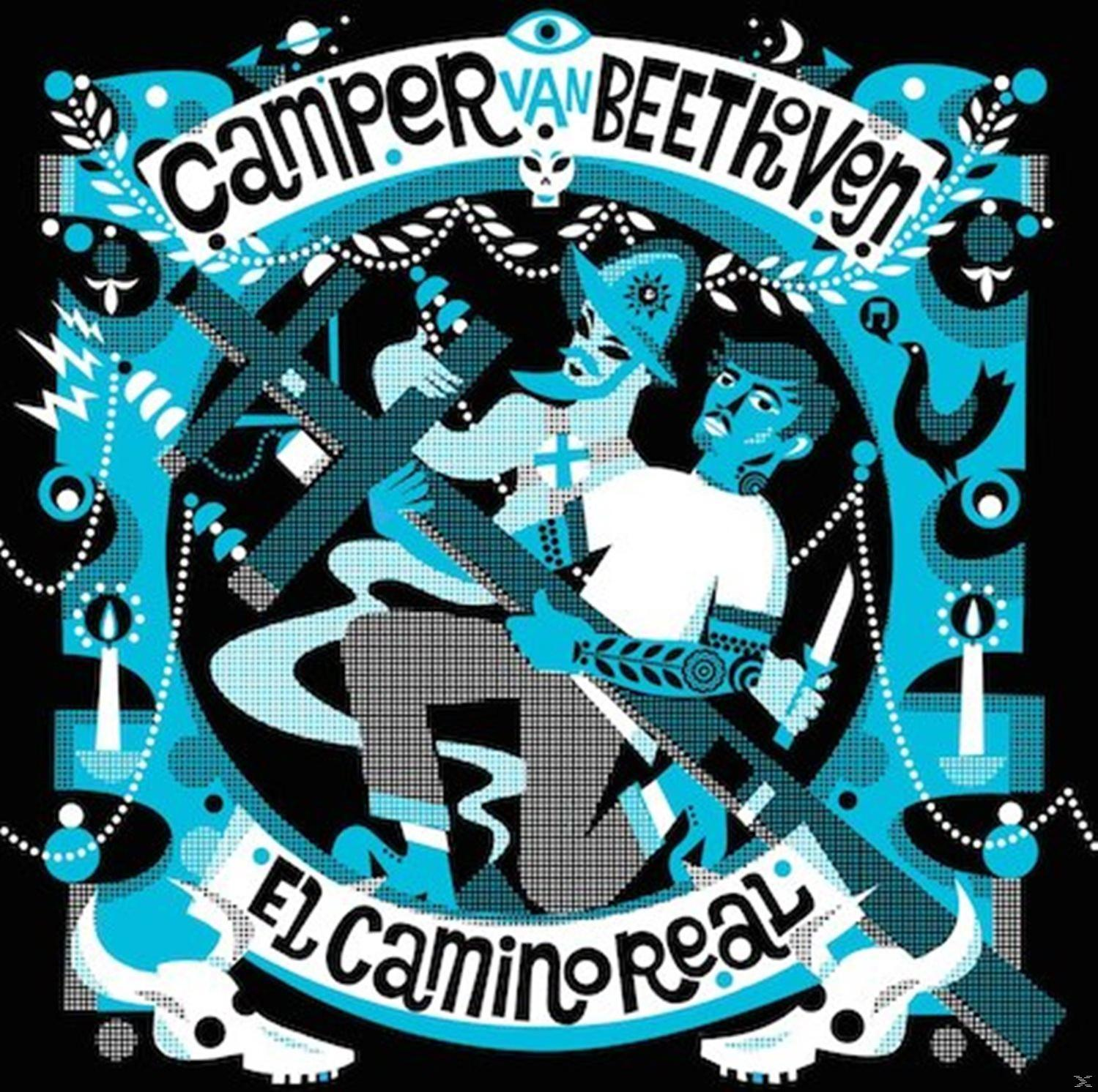 A Camper Van Beethoven album borítója. Két embert, művészi dizájnt tartalmaz.