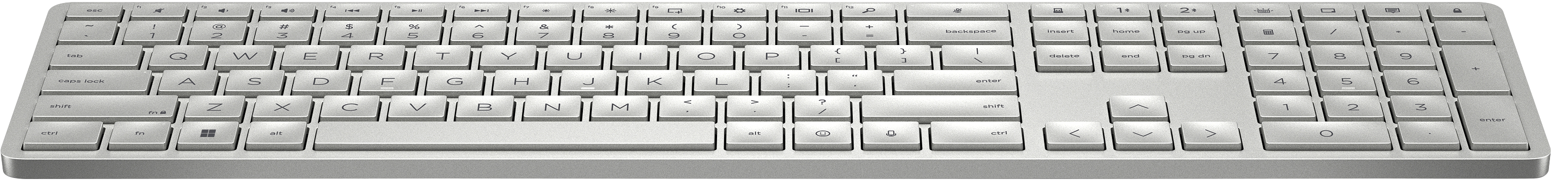 Teclado - Teclado inalámbrico programable HP 970, 3Z729AA, USB e Inalámbrico, Retroiluminación, Plata