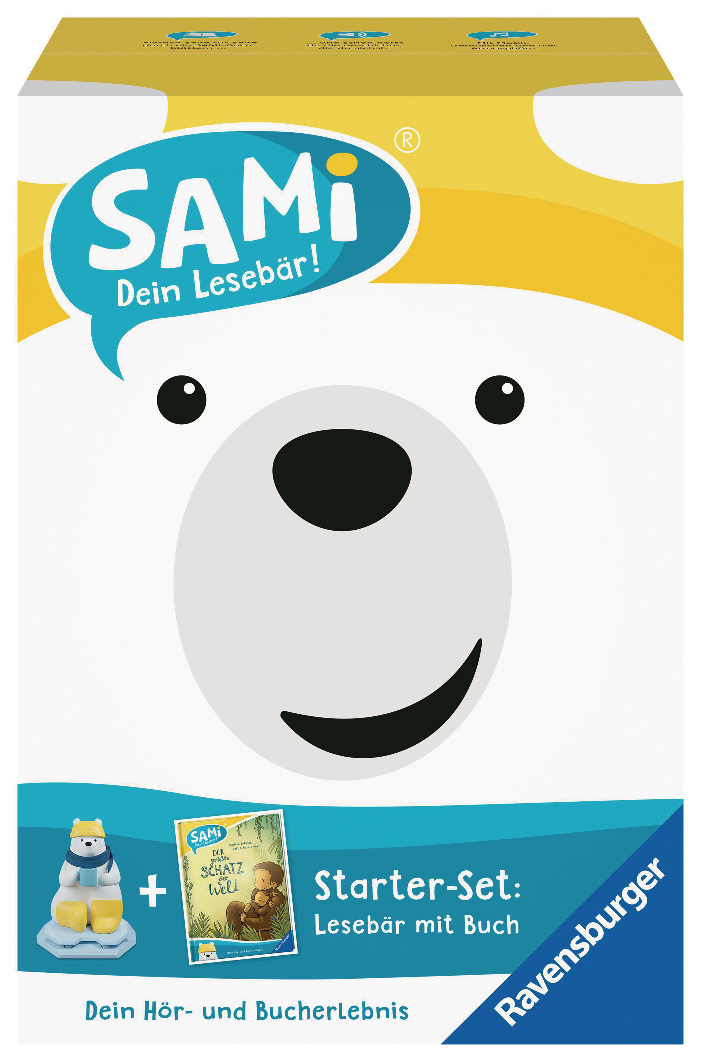 RAVENSBURGER 00096 Starter-Set SAMi - dein Lesebär. Der größte Schatz der Welt Spielset Mehrfarbig