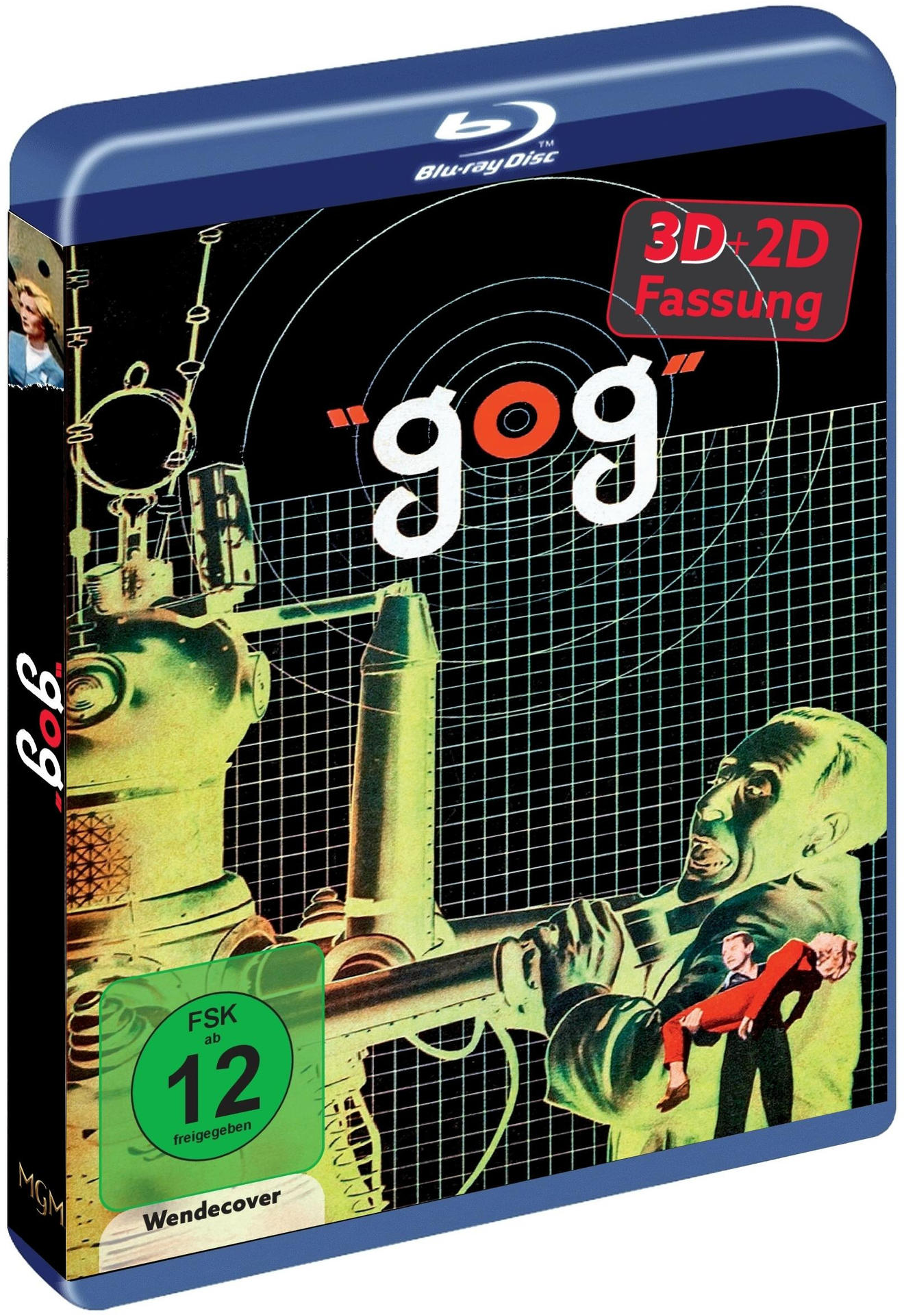 Blu-ray-Box des Films Gog, mit Retro-Stil und einem Label.