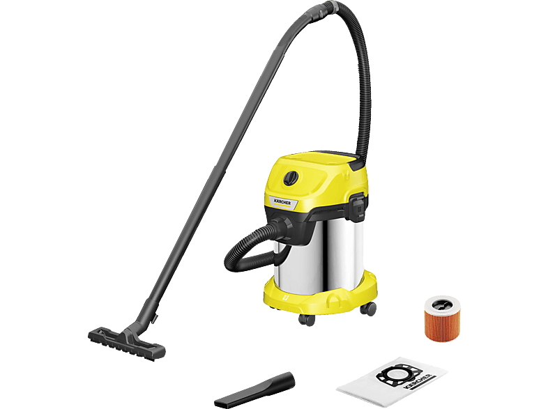 Kärcher 1.628-135.0 WD 3 S V-17/4/20 Nass-/Trockensauger (75 dB(A), maximale Leistung: 0 Watt, Gelb)