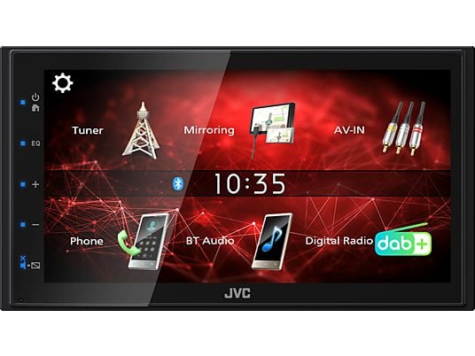 JVC KW-M27DBT - Doppel-DIN Digital Media Receiver (2 DIN (Doppel-DIN), Schwarz)