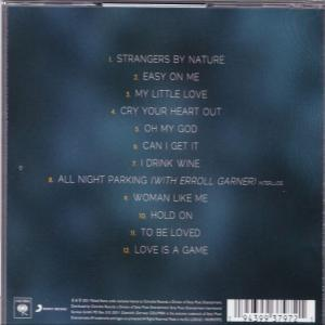 Achterkant van de cd-hoes met tracklist. Blauwe en witte achtergrond. Sony Music-logo onderaan.