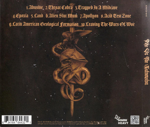 CD borító harcossal, karddal és kígyóval, albumcím és számlista.