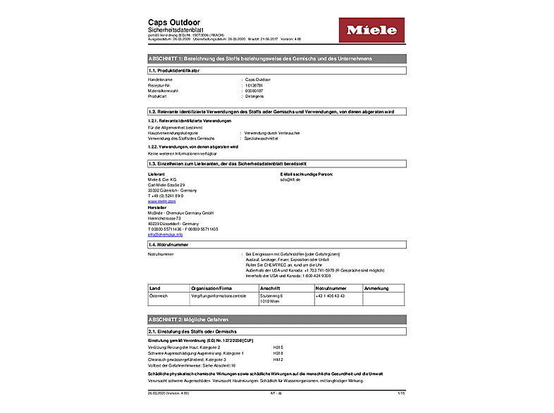 Miele Caps Outdoor 6er Pack Spezialwaschmittel — Foto 2 von 2