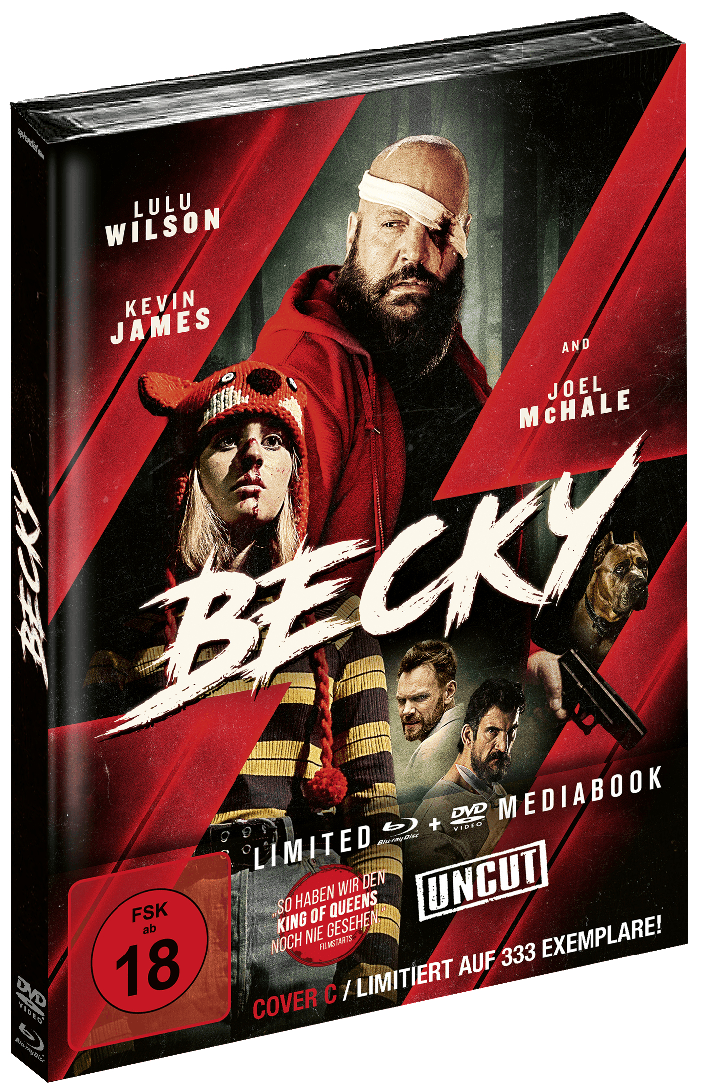 DVD-Hülle mit dem Filmtitel 'BECKY' und Charakterbildern.